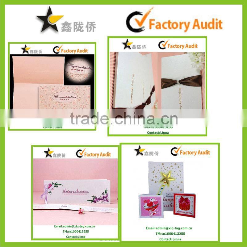 2015 Christmas Classical white ribbon wedding invitation card