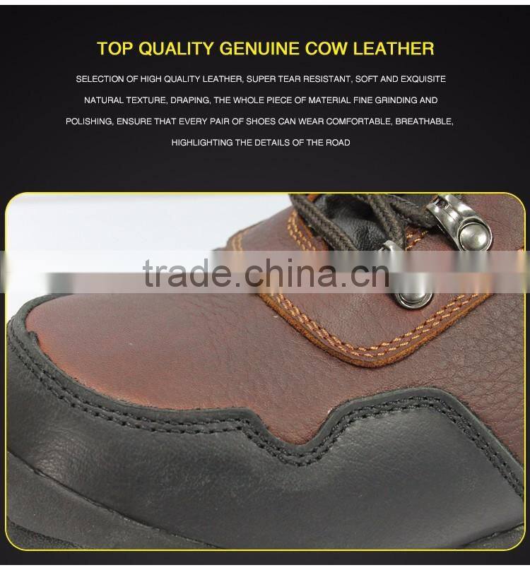 Top brand high quality full grand leather rubber sole safety boot