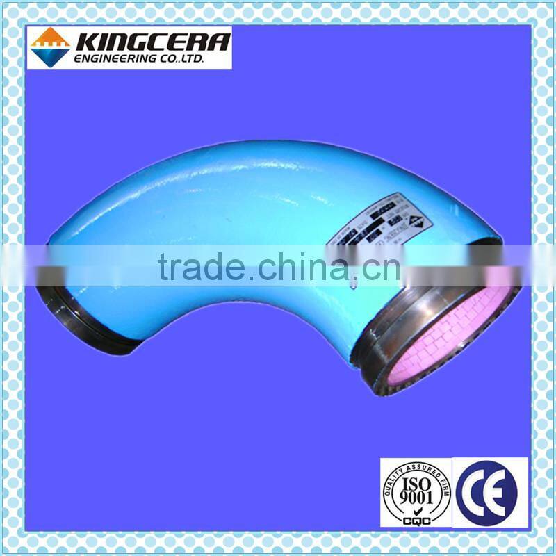 Abrasion resistant concrete pump truck delivery elbow