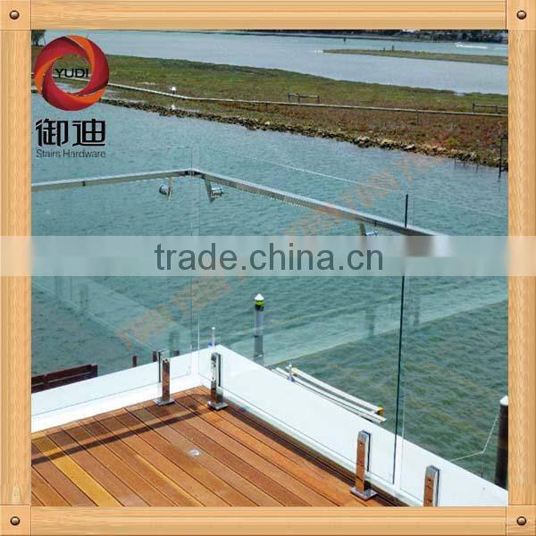 stainless steel glass balcony and stair railing