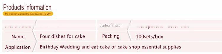 Transparent disposable a set of dessert tool cake knife paper dish cake fox colored wax