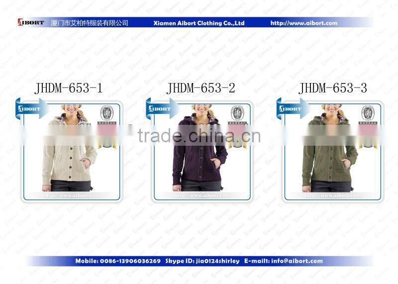 JHDM-653-2 girls soft feel button-front sweatshirt