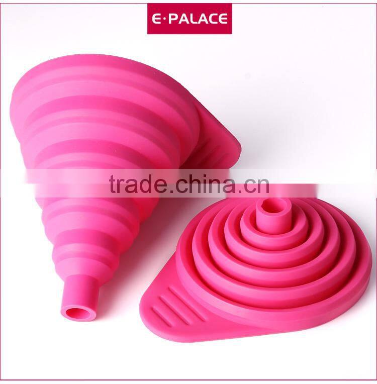 Silicone funnel drain collapsible funnel oil funnel