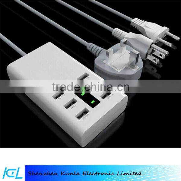 6 Port USB Charger Universal USB Charger Mobile Phone Charger For Home Travel With US UK EU