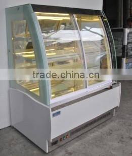 sliding glass front open cake display showcase