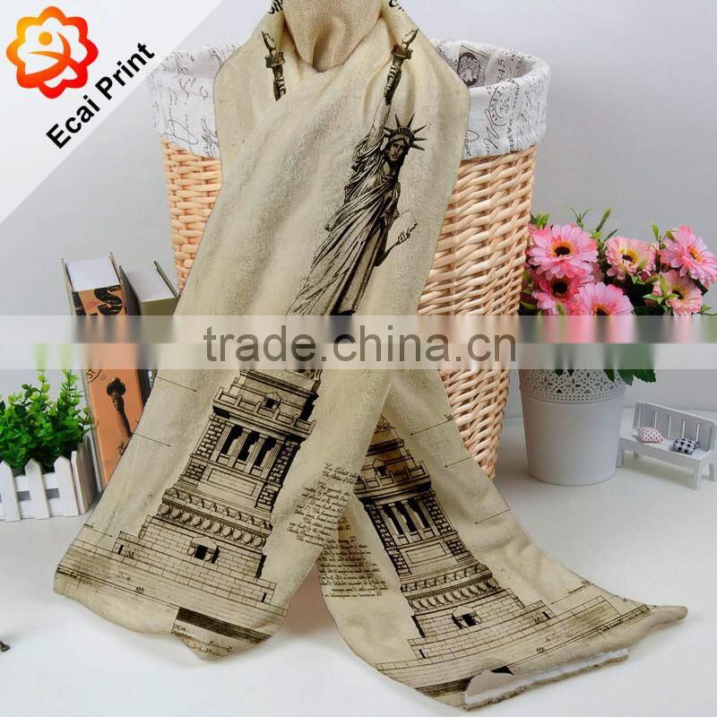 high quality hot sell custom made printing softtextile plaid blanket scarf