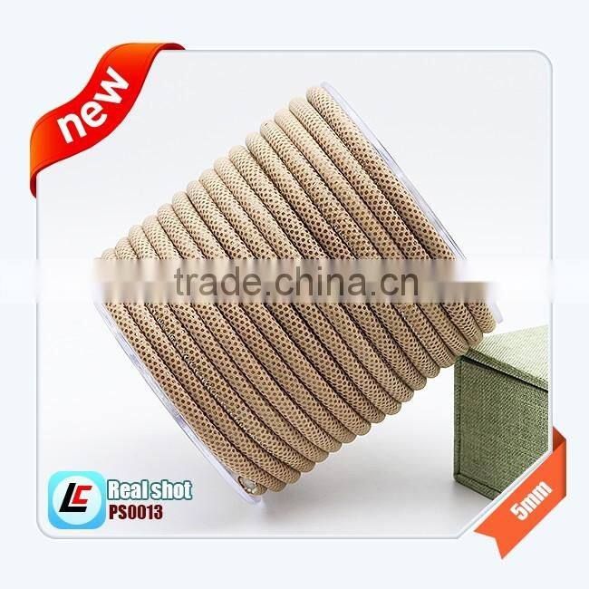 Silver 6mm real customized snakeskin leather cord for fashion bracelets