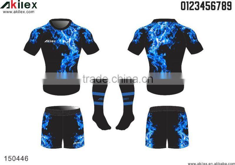 sublimation polyester rugby shirt Rugby suits / rugby shirt