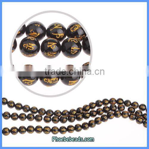 Wholesale 10mm Black Agate Buddha Beads For Jewelry Making PBS-A1009