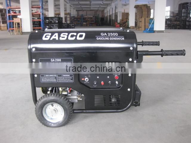 5KW GASCO electric start with 2 wheels and handles diesel generator