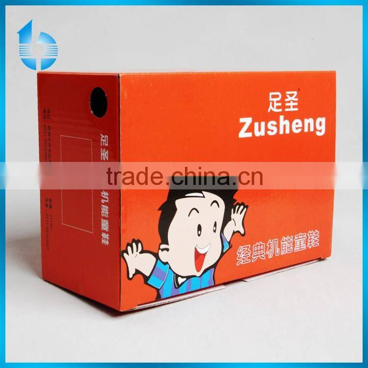 Alibaba credible factory custom packaging box with corrugated paper for kids footwear
