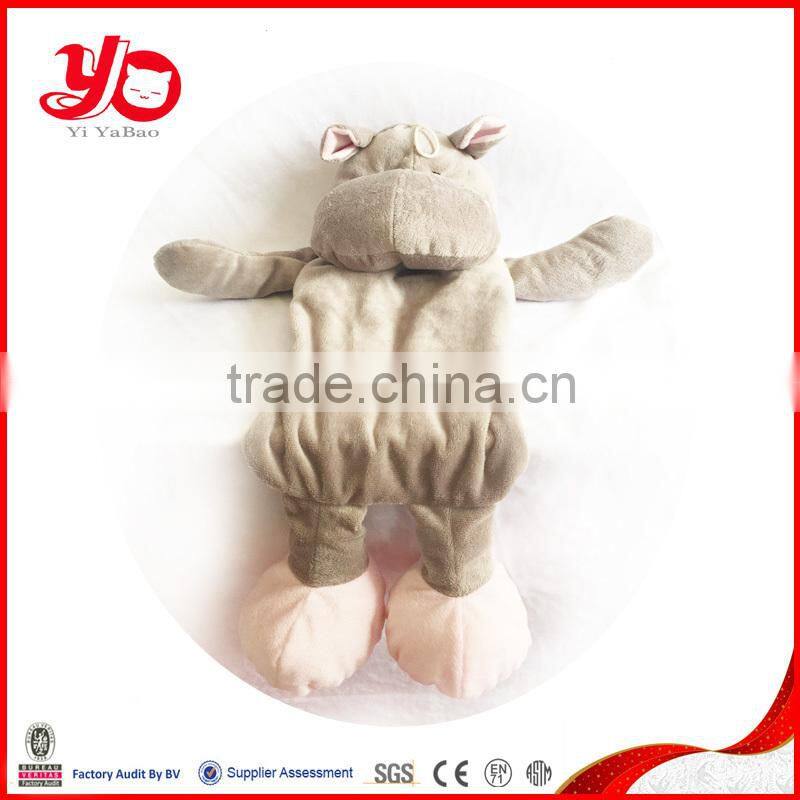 Unstuffed plush animals hand puppets, plush elephant puppet toy
