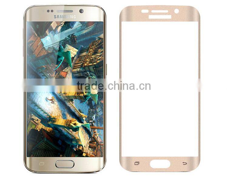 White full covered screen protector for Samsung galaxy S6 edge mobile tempered glass film