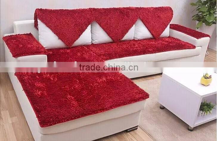 chenille material chair cover , sofa cover- wine red color