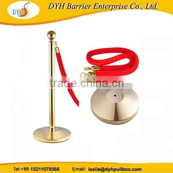 gold finish rope stanchion,crowd control rope and post stanchions,stanchions rope velvet