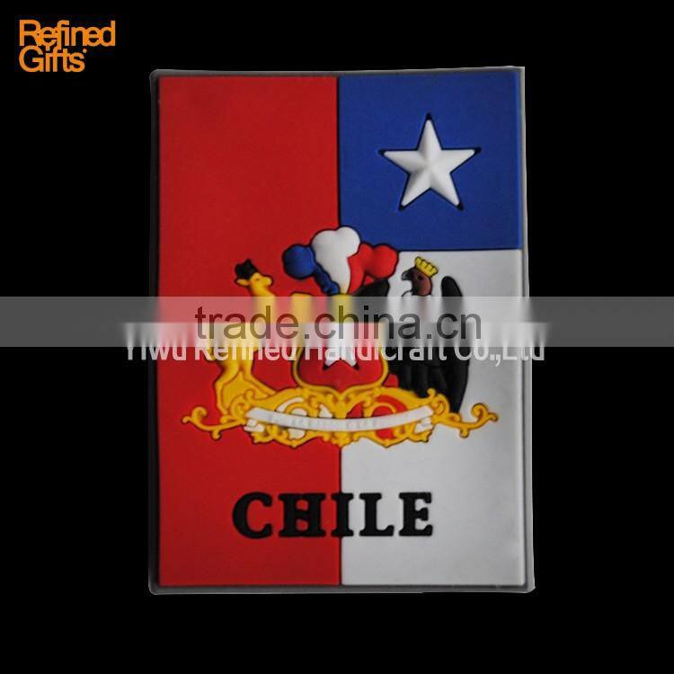 Variety Chile flag PVC Rubber Soft 3D Fridge Magnets OEM Menufacture ECO-friendly