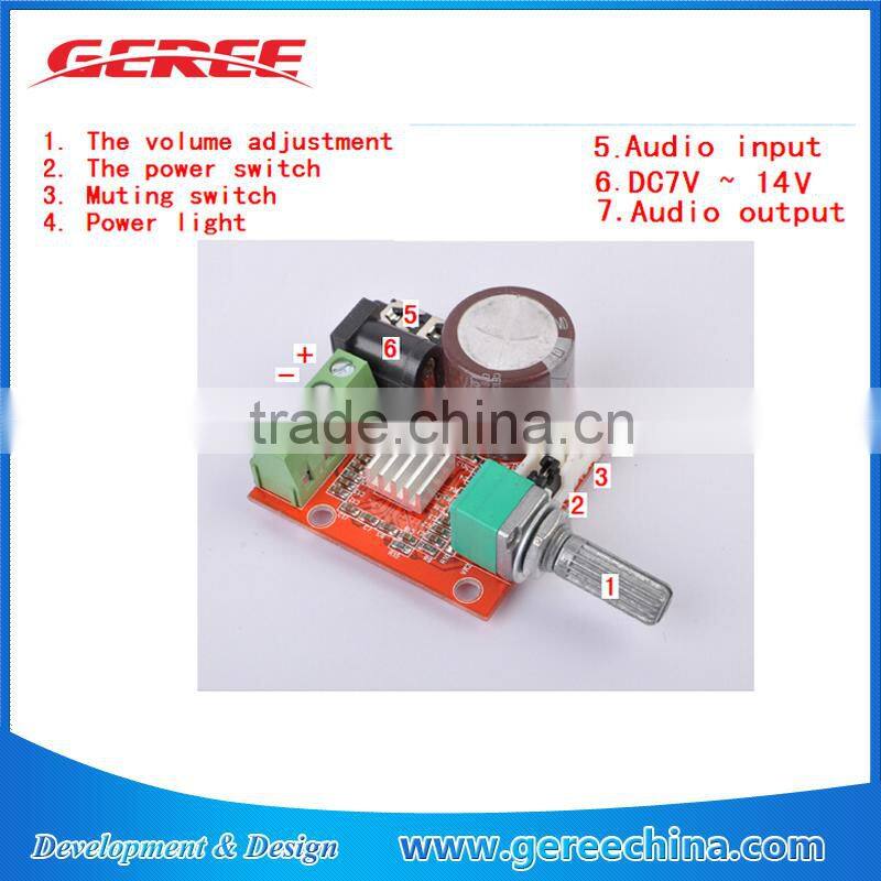 Mini Hi-Fi PAM8610 Audio Stereo Amplifier board/2X10W Dual Channel D Class 12V