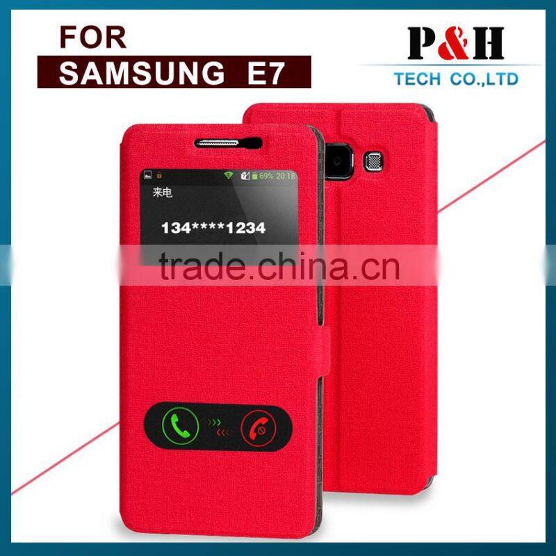 New Product Mobile Phone Case leather flip case for samsung galaxy e7 Mobile Phone Case