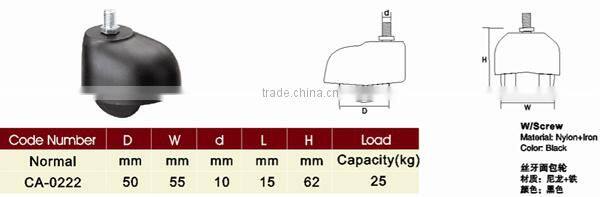 Pro Modern Free Sample Nylon With Screw High Quality Heavy Duty Caster Outdoor Furniture Wheel
