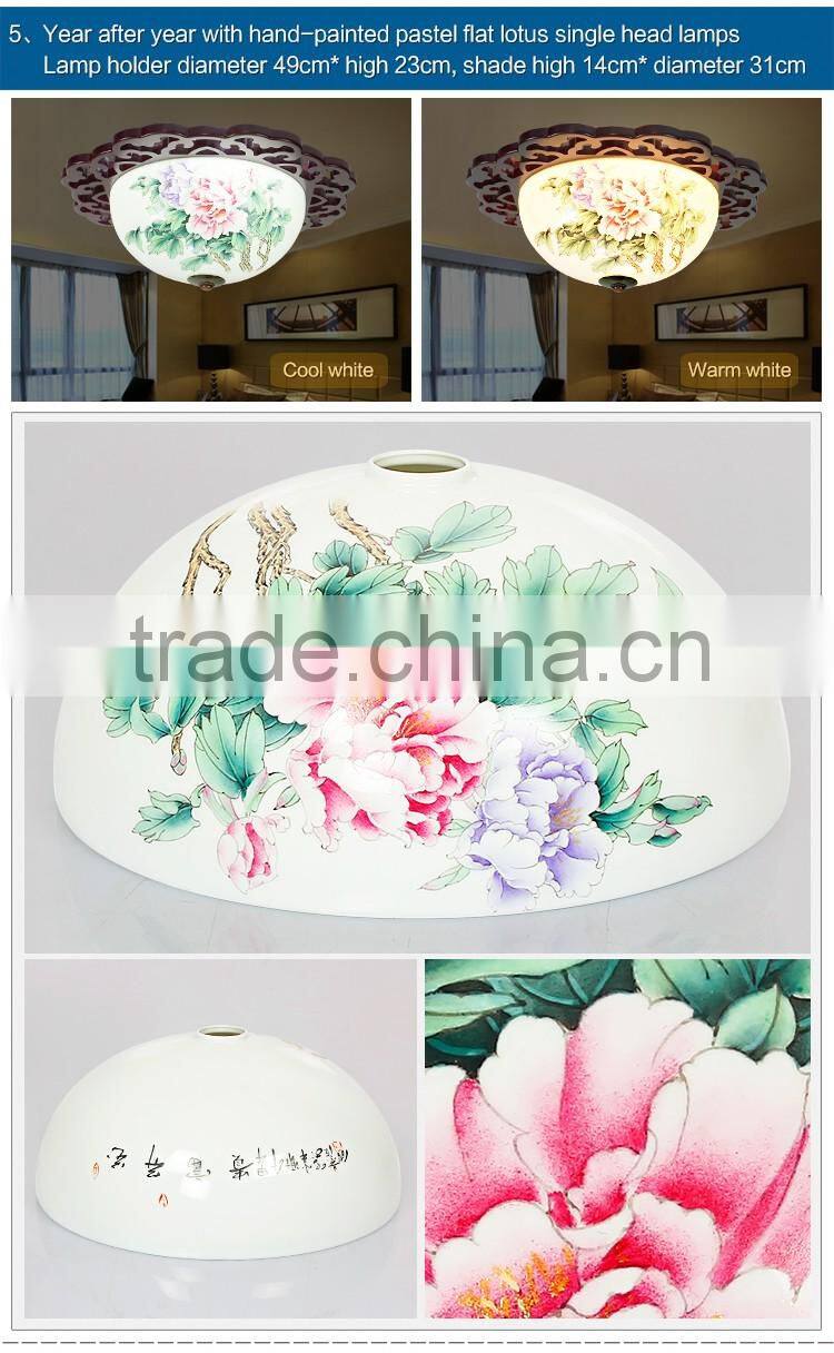 Vintage LED ceramic wood interior decoration led pendant hanging chandelier celling light home light company lights