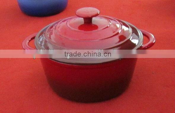 cast iron round casserole