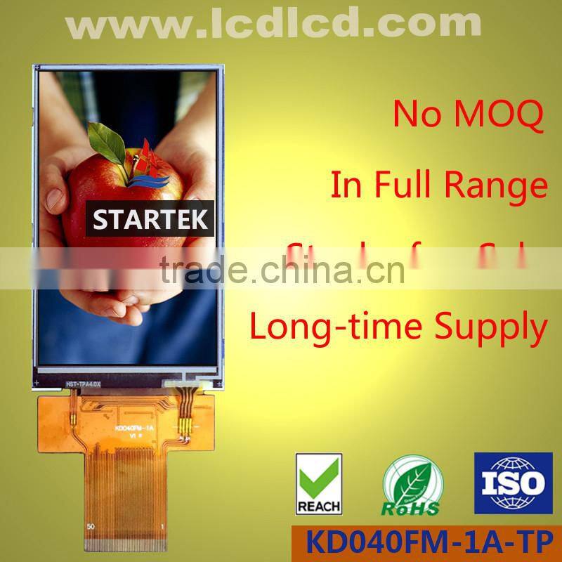 4.0 inch 480*800,ILI9806E,3 wire SPI +16/18/24 bit RGB interface, full viewing angle, high brightness IPS LCD