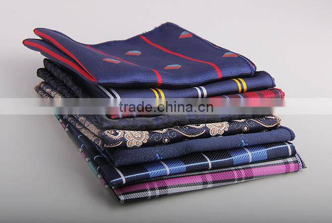 High quality mens polyester custom woven pocket square