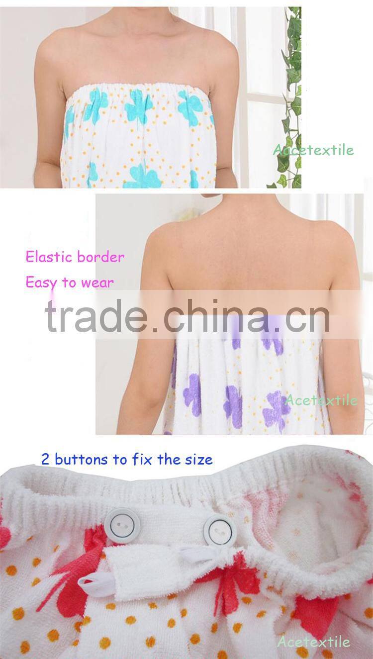 100% cotton cute design kids bathrobe towel reactive printing kids towel dress robe