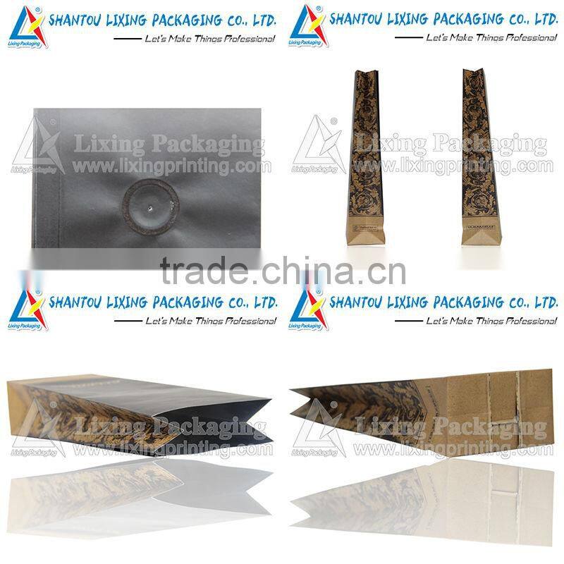 Kraft paper coffee bags with valve