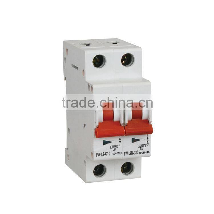 2015 China manufacure wholesale 1 pole 6 amp AC 50Hz shortcircuit protect MCB