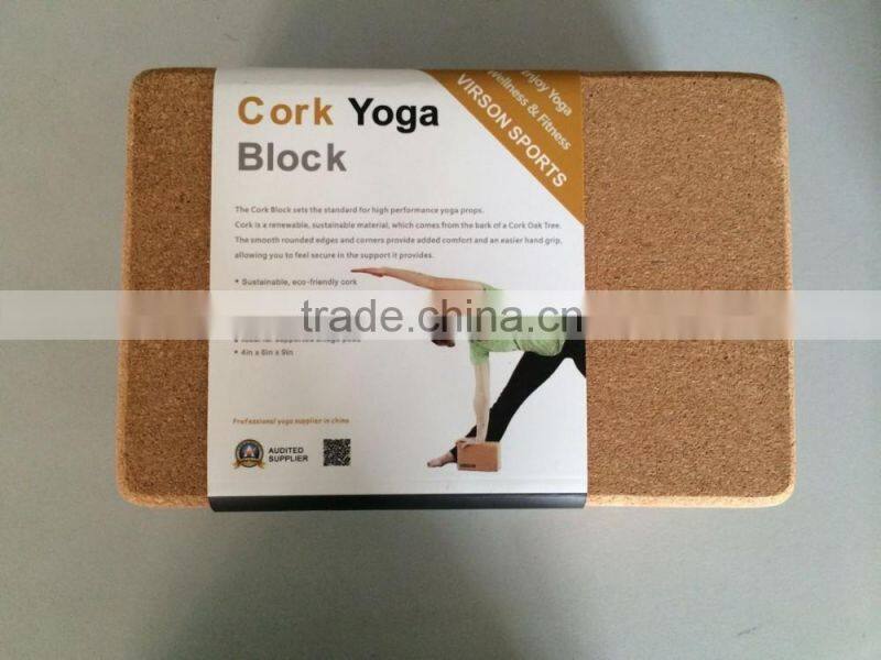 Virson yoga&pilates type yoga block cork
