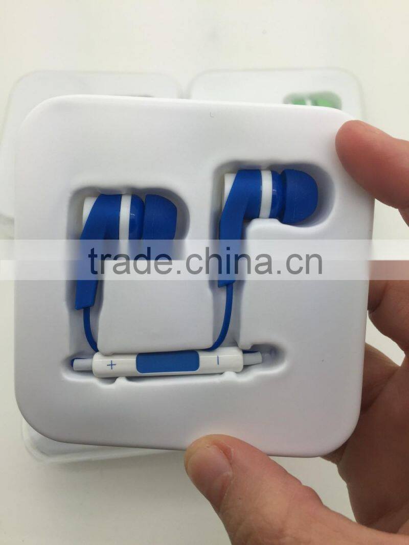 High quality private model earphone for samsung galaxy s7 for iphone 6s with Mic and Volume Control