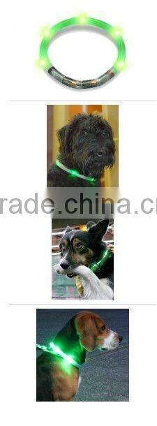 Fashion soft silicon led light pet collar for protection