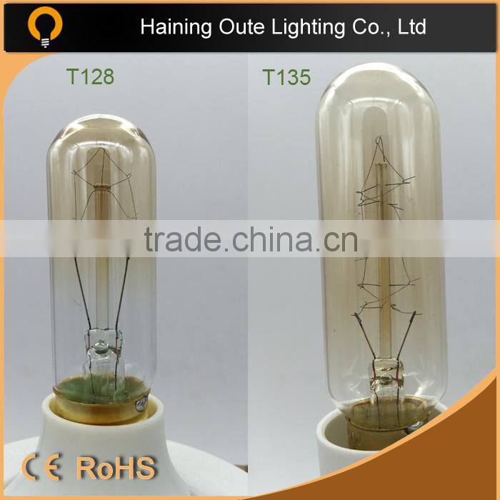T14 filament edison bulbs straight & spiral filament shape