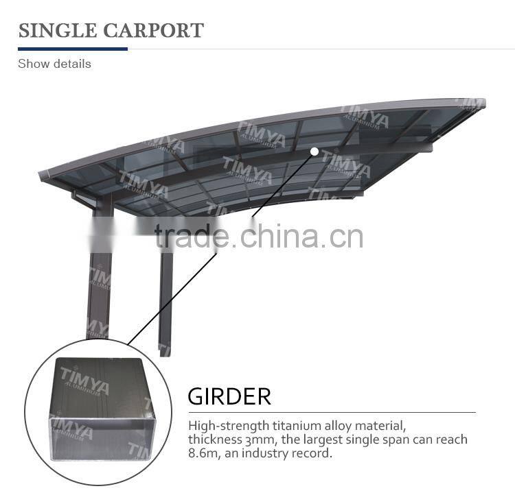 Aluminum Double Carport Single design