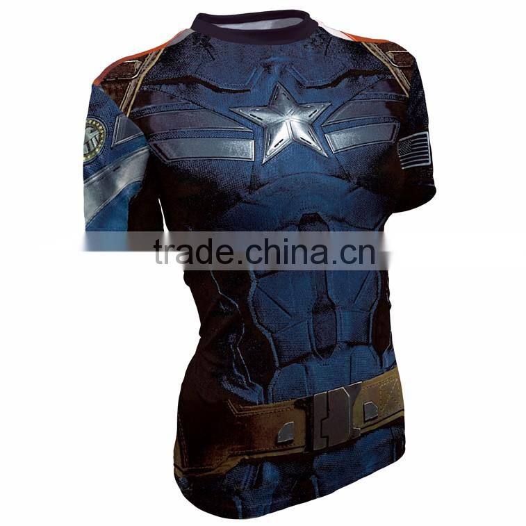 wholesale Clothing Apparel shorts sports Running Tights Spandex Slim 3D Printing t shirt
