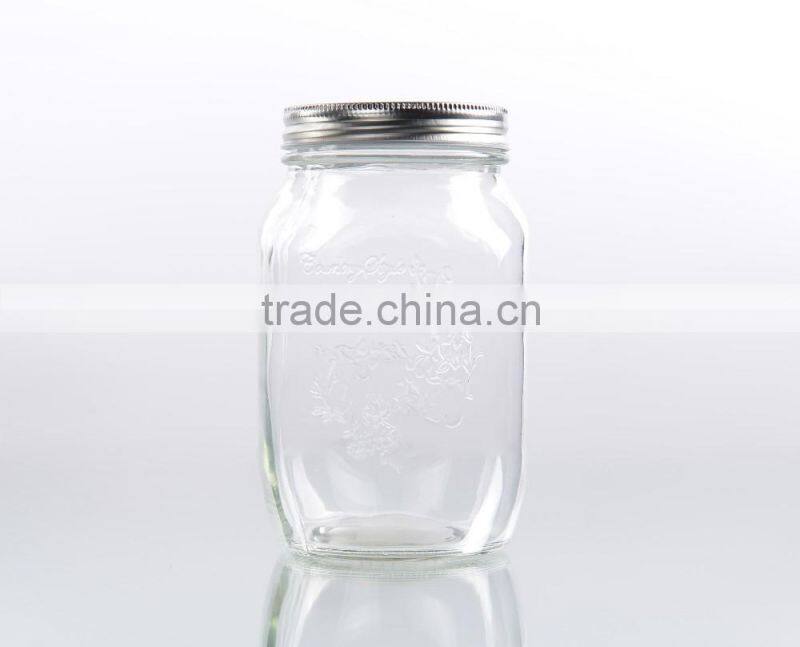 822ml Impress Country Cotage Mason Jar With Lid