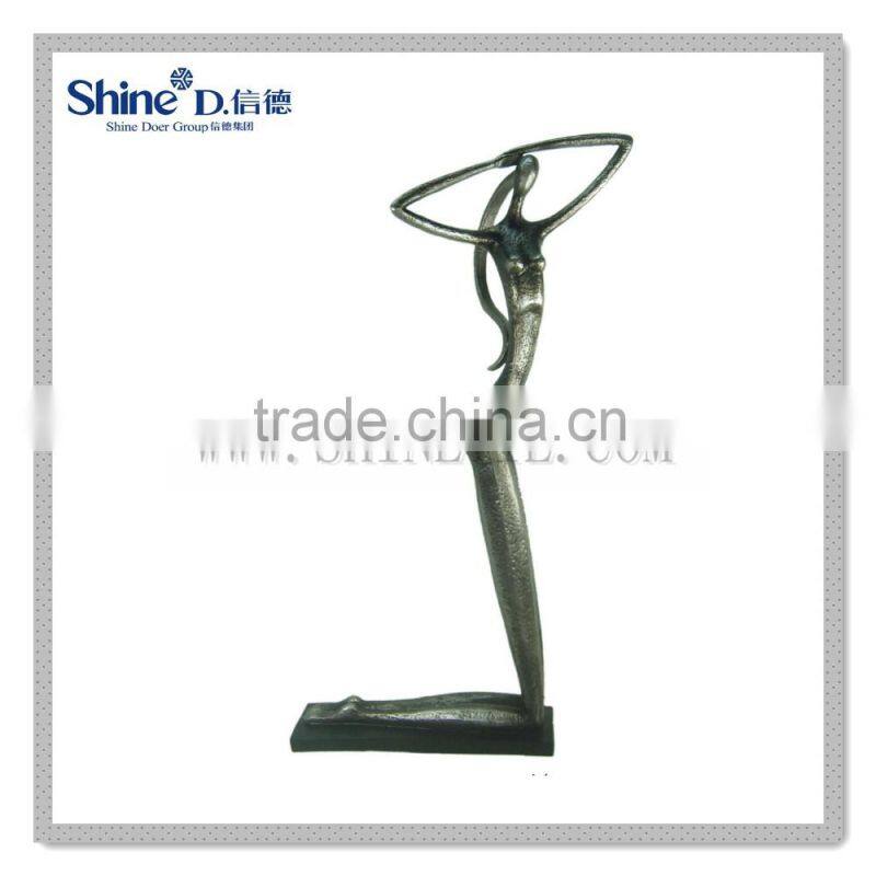 Abstract bronze female statue for table decoration