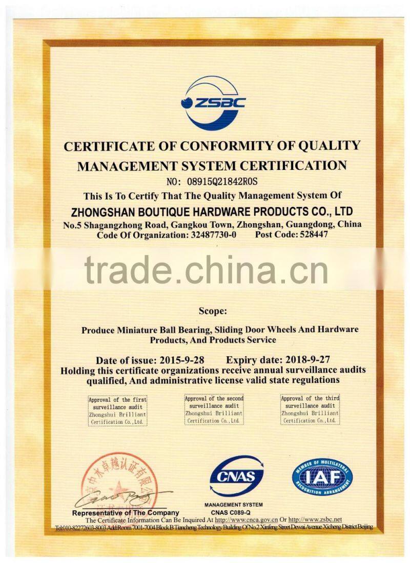 Standard stainless steel deep groove ball bearing for food industry