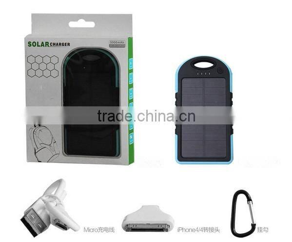 2015 china suppliers solar energy power bank 5000mah waterproof solar power bank