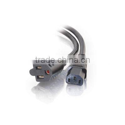 high quality 125V 10A 16AWG US AC power cord NEMA 5-15P to NEMA 5-15R and IEC C13