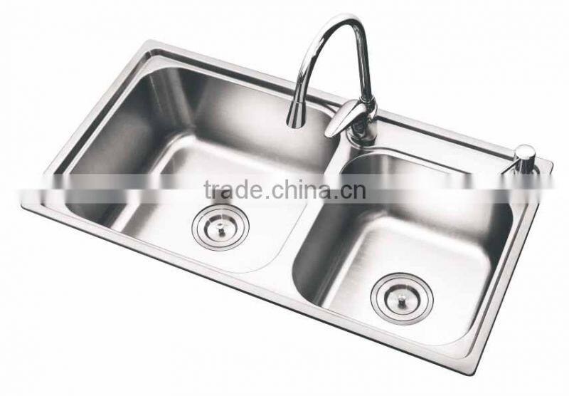 Cheap Price Stainless Steel Double Wash Basin
