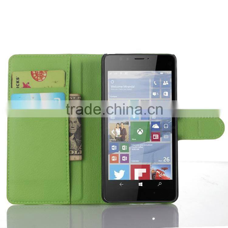 High quality Stand Wallet Lychee Leather flip cover case for nokia lumia 950 paypal accept