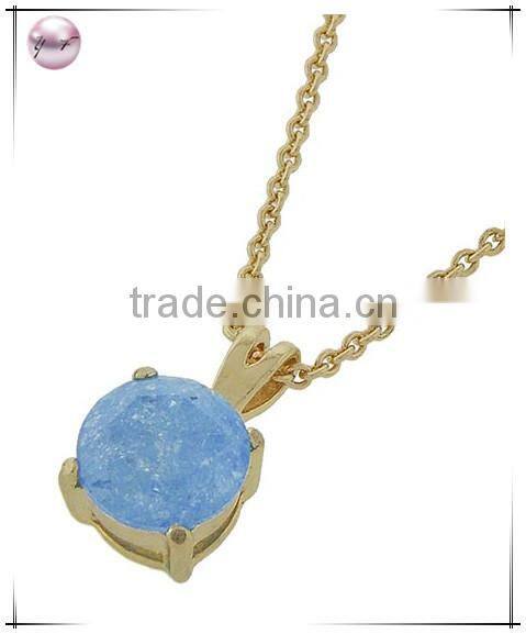 Gold Tone Lt. Pink Cubic ZirconiaPendant Necklace