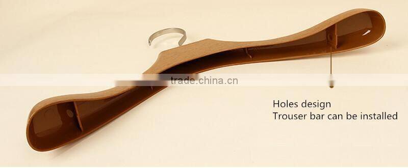 New Design Thick Plastic Hanger for Coats and Suit,Imitation Wood Color
