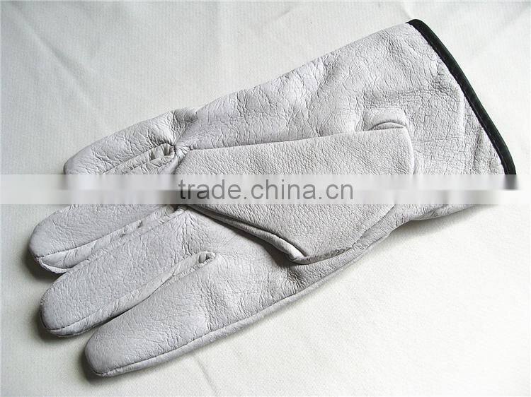 Wholesale Alibaba White Color Pigskin Leather Safety Skate Gloves