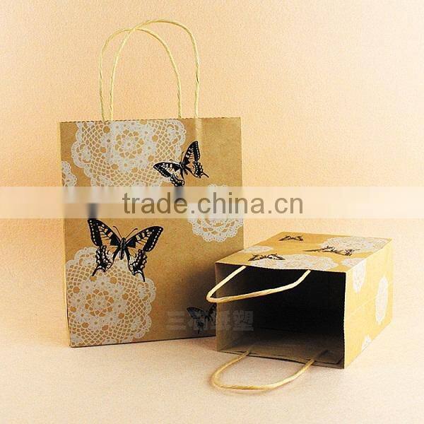 Custom Design Printed Shopping Kraft Paper Bag with your own logo