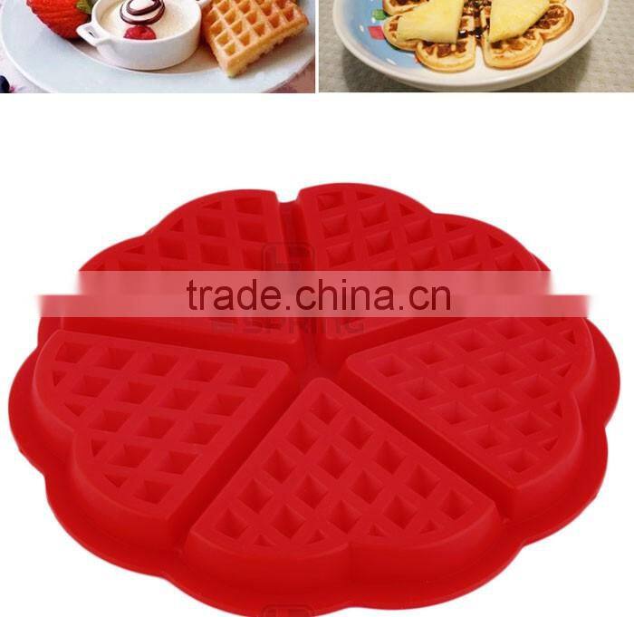 4 Cavity Waffles Cake Chocolate Silicone Mold Baking Mould Pan Bubble Waffle