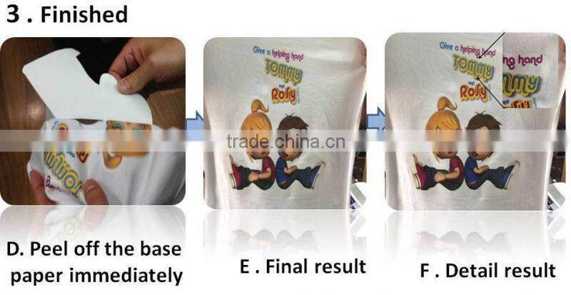 Yesion Best Quality Inkjet Printing Light Aand Dark Transfer Paper For CottonT-shirts