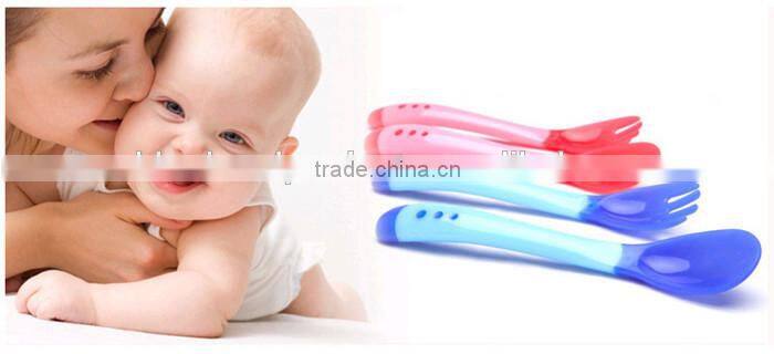 High quality Silicone Baby Feeding Spoon and Fork for Kids